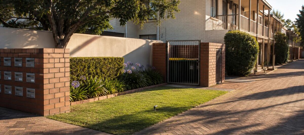 Well kept common grounds of a Perth strata complex