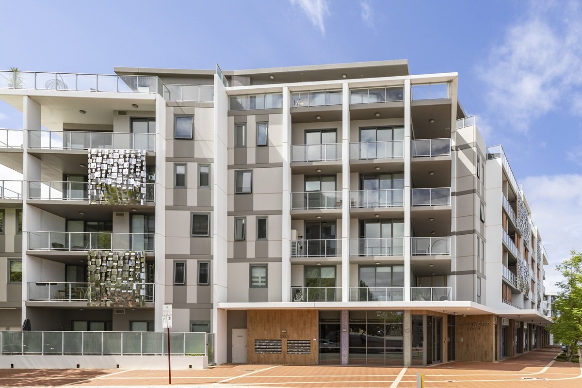 Modern strata apartment building in inner-city Perth