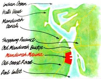 Mandurah Marina location plan, a project marketed by Tony Beamish