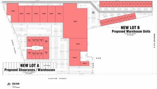 Midland showroom and warehouse site plan, a project marketed by Tony Beamish