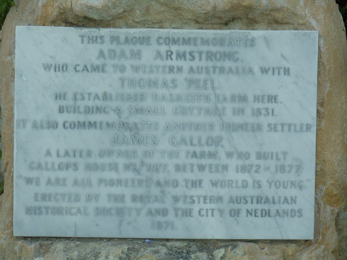 A plaque commemorating Adam Armstrong in Dalkeith